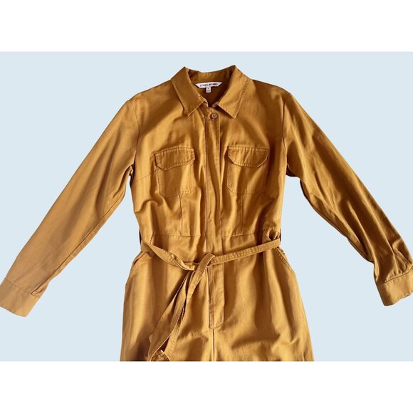 ELIZABETH AND JAMES Golden Yellow Utility Jumpsuit Boilersuit Sz S - Picture 3 of 8
